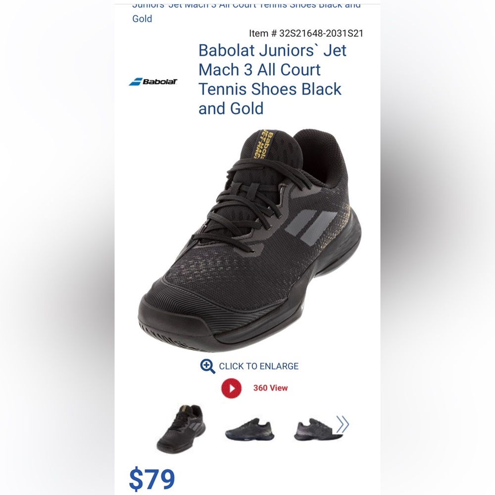 Junior Babolat tennis sneaker…